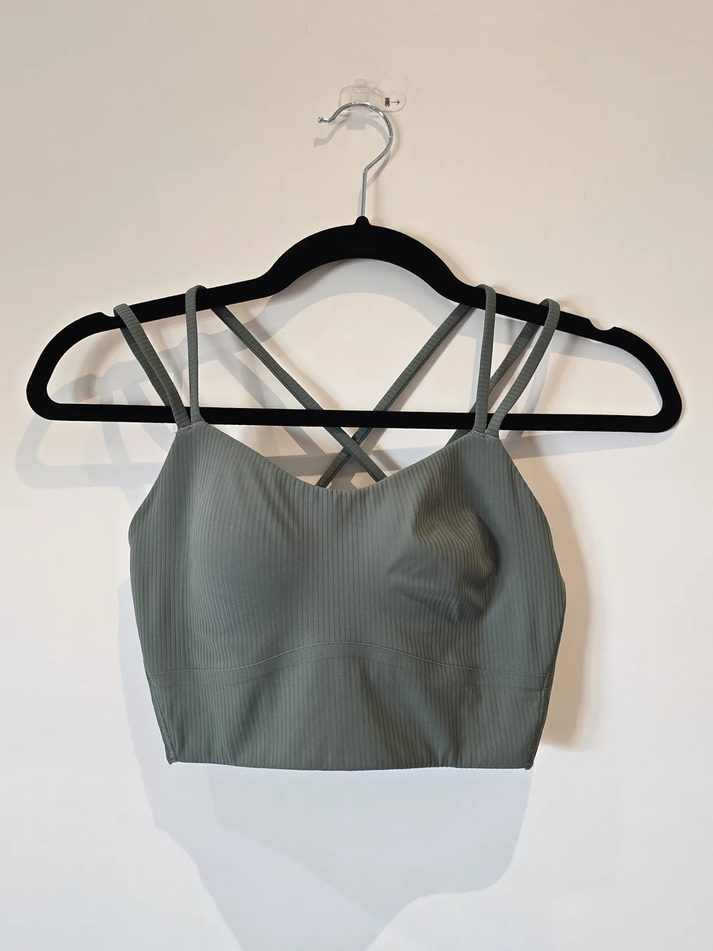 lululemon athletica CLOUD long Line Ribbed Double-Strap Bralette — Green Size 6